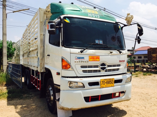ขายรถพ่วงไม่ดัมพ์ 22 ล้อ Hino เครื่อง 344 แรง ปี 56 กระบะไม่ดัมพ์ ลูก 3 เพลา ทะเบียนพร้อม