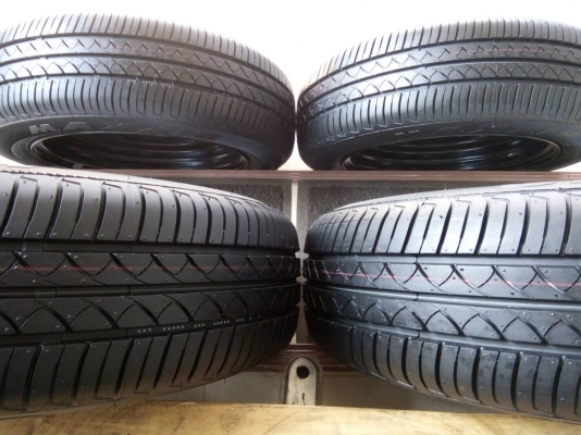 ล้อกระทะพร้อมยางป้ายแดง ฮอนด้า แจ๊ส ยางแม็กซิส 175/65R15 ปี17