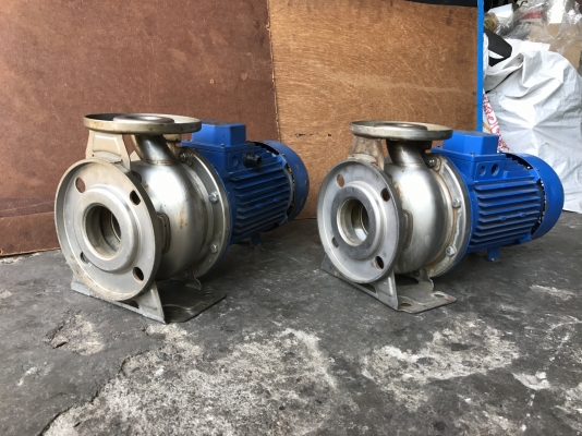 ขายปั้มน้ำหอยโข่งหัวสแตนเลส Ebara 3HP. 380V made in Italy ขนาดเข้า 2.5นิ้ว ออก 2นิ้ว รุ่นน้ำเยอะ สภาพสวย วิ่งนิ่ม พร้อมใช้งาน มี 2ตัวครับ