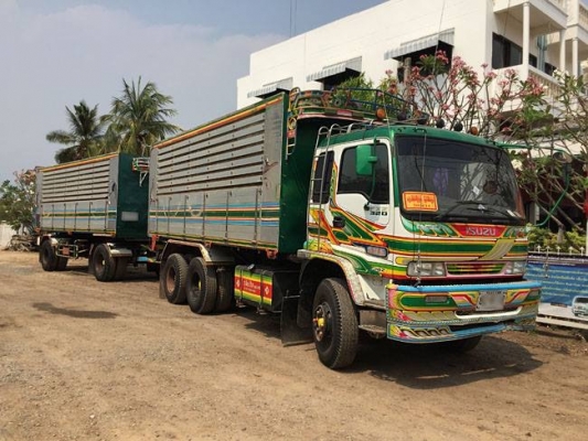 ขายสิบล้อดัมพ์แม่+ลูก Isuzu deca เครื่อง 320 แรง ปี 49 เครื่องดำ เฟืองเร็ว กระบะดัมพ์มิเนียมอู่สหกิจ ลูก 2 เพลา พร้อมใช้งาน