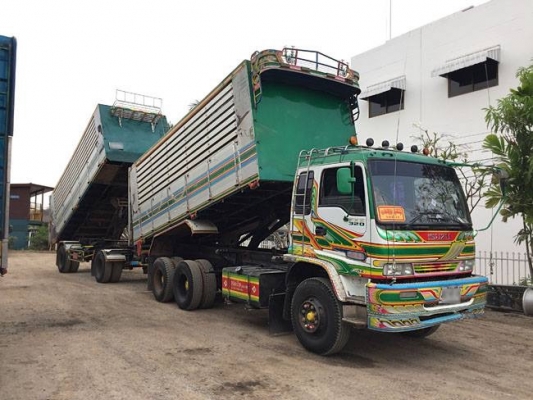 ขายสิบล้อดัมพ์แม่+ลูก Isuzu deca เครื่อง 320 แรง ปี 49 เครื่องดำ เฟืองเร็ว กระบะดัมพ์มิเนียมอู่สหกิจ ลูก 2 เพลา พร้อมใช้งาน