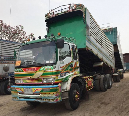 ขายสิบล้อดัมพ์แม่+ลูก Isuzu deca เครื่อง 320 แรง ปี 49 เครื่องดำ เฟืองเร็ว กระบะดัมพ์มิเนียมอู่สหกิจ ลูก 2 เพลา พร้อมใช้งาน