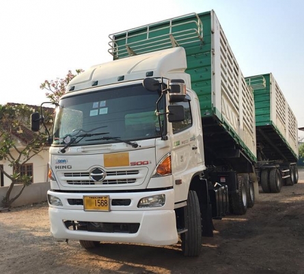 ขายรถสิบล้อดัมพ์แม่+ลูก Hino เครื่อง 344 แรง ปลายปี 56 ดัมพ์สามมิตร ไฮสปรีด  เบรคแห้ง ทะเบียนพร้อม