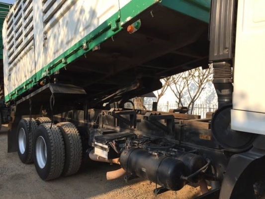 ขายรถสิบล้อดัมพ์แม่+ลูก Hino เครื่อง 344 แรง ปลายปี 56 ดัมพ์สามมิตร ไฮสปรีด  เบรคแห้ง ทะเบียนพร้อม