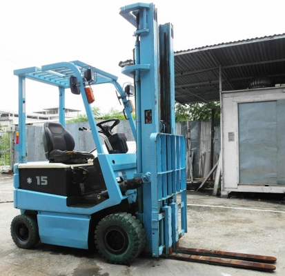 รถยกไฟฟ้านั่งขับขนาด 1.5 ตัน เสาสูง 6 เมตร Toyota 5FB15  มือสองญี่ปุ่น