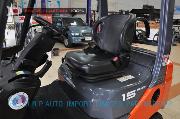 ขายรถโฟล์คลิฟท์มือสอง TOYOTA รุ่น 8FG15-31576 นำเข้าจากประเทศญี่ปุ่น 100\% ไม่เคยใช้งานในไทย