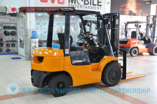 ขายรถโฟล์คลิฟท์มือสอง TOYOTA รุ่น 7FGL20-13715 นำเข้าจากประเทศญี่ปุ่น 100\% ไม่เคยใช้งานในไทย