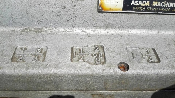 ** ไปอยู่เมืองชล **เครื่องต้าปญี่ปุ่น ASADA PISET 3S-G ขนาด 1/2&quot;- 3&quot; พร้อมใช้งาน