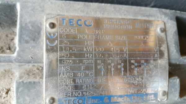 ขายมอเตอร์ TECO 25แรงสวยๆ