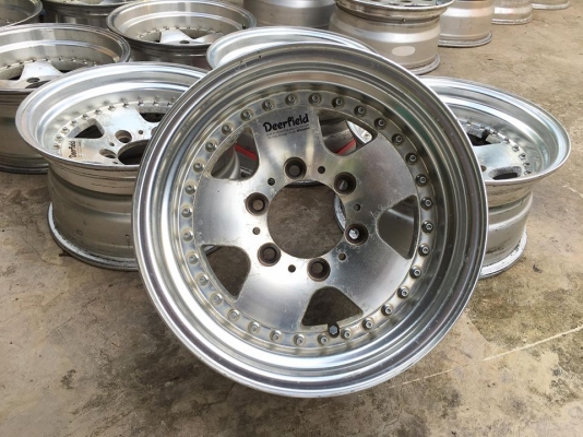 ขายล้อ WORK Deerfield 3 ชิ้นแท้ 15x8 ออฟ0 6รูกระบะ ประมูลญี่ปุ่น