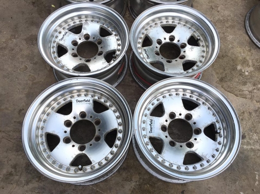 ขายล้อ WORK Deerfield 3 ชิ้นแท้ 15x8 ออฟ0 6รูกระบะ ประมูลญี่ปุ่น