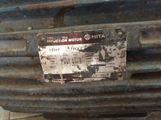 มอเตอร์ hitachi 10hp ไฟ3เฟส ราคา4,500บาท