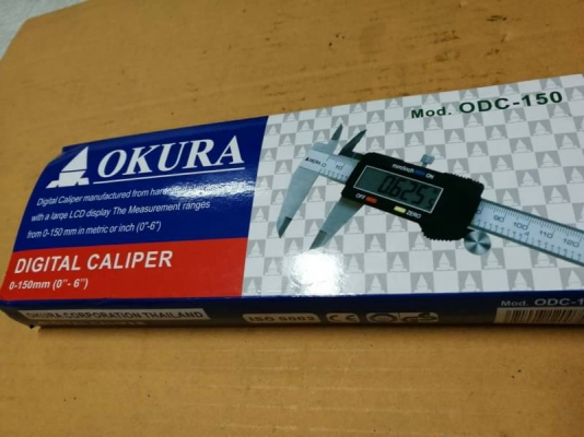 ด่วนอันละ 700 บ. ส่งฟรี083-2000058  LINE ID: line832923  เวอร์เนียดิจิตอดขนาด 150 mm. ยี่ห้อ OKURA วัดได้ทั้งนิ้วและมิล มีคู่มือการใช้ให้  (มีหลายอัน)