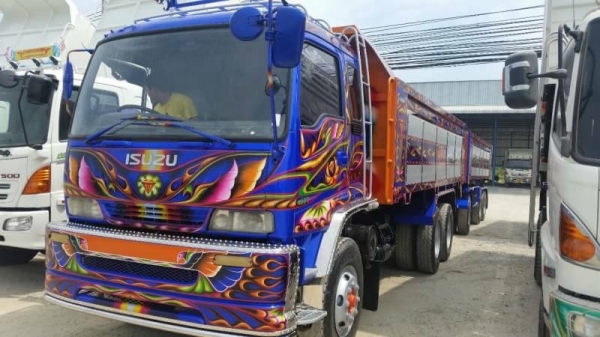 ขายรถพ่วงแม่+ลูก Isuzu euro2 เครื่องดำ 270 แรง ปี 47 ดัมพ์มิเนียม ลูก 3 เพลา ทะเบียนพร้อม