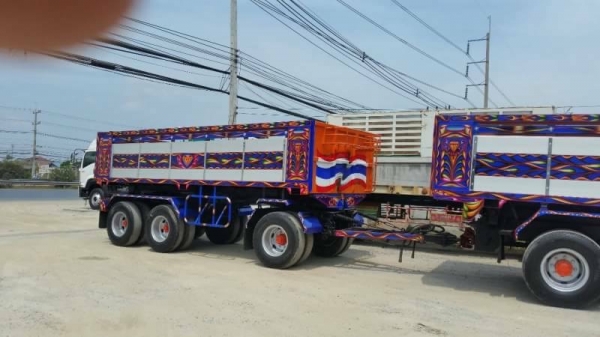 ขายรถพ่วงแม่+ลูก Isuzu euro2 เครื่องดำ 270 แรง ปี 47 ดัมพ์มิเนียม ลูก 3 เพลา ทะเบียนพร้อม
