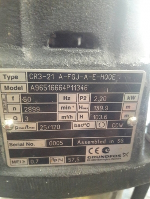 ขาย !! ปั้มน้ำสเตท.กุนด์ฟรอส.ขนาด3แรง3สาย.พร้อมใช้