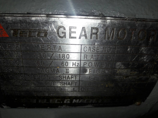 ขาย !! มอเตอร์เกียร์ TECO.ขนาด3แรง3สาย.รอบ1:10พร้อมใช้งาน