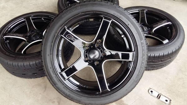 ขายล้อแม็กมือ2 lenso d1cs 17&quot;&times;7.5&quot; et38 5รู114.3 สีดำกัดขอบก้านเดิมๆ  สนใจติดต่อร้าน ก.เจริญการยางครับ 081-3747940