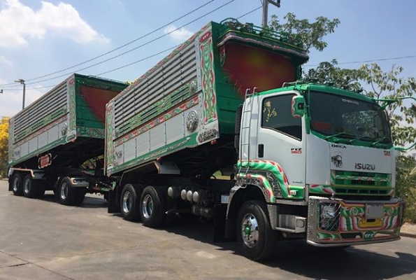 รถพ่วงดัมพ์ Isuzu 360 แรง ธันวา 56 ดัมพ์มิเนียม