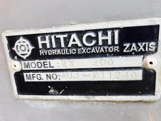 HITACHI ZX200-1 ราคา  1,550,000 บาท ทำงาน 8,200 เครื่องดี ไฟฟ้าครบ โช่ใหม่ 2 ข้าง เอวแน่น เอกสารเล่มทะเบียน  รถอยู่ จ.ปทุมธานี