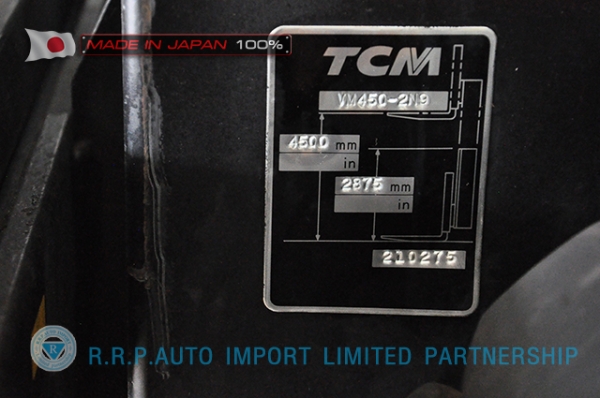 ขายรถโฟล์คลิฟท์มือสอง TCM รุ่น  FHGE30T4-2L900160 นำเข้าจากประเทศญี่ปุ่น 100\% ไม่เคยใช้งานในประเทศไทย