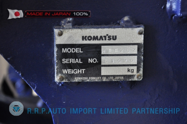 ขายรถโฟล์คลิฟท์มือสอง KOMATSUKOMATSU รุ่น FD25-12-51096 นำเข้าไม่เคยใช้งานในไทย