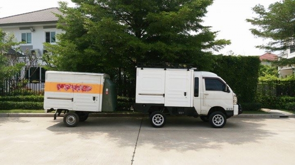 ขายพ่วงครับ เหมาะสำหรับ บรรทุกอุปกรณ์ ช่าง ทำเป็นรถเซอร์วิส foodtruck รถนอน รถขายของ ขนาดตู้ ยาว 2.4เมตร กว้าง 1.42 สูง 1.3เมตร ราคา 35000บาท สนใจสอบถามได้ครับ