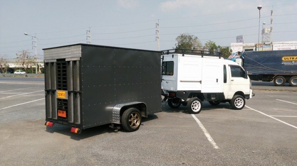 ขายพ่วงตู้ บรรทุกรถมอไซค์โดยเฉพาะครับ ขนาดตู้ กว้าง1.60เมตร ยาว 3เมตร สูง1.80เมตร