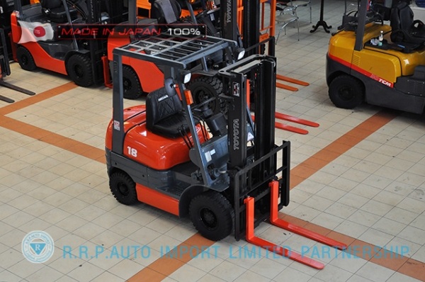 ขายรถโฟล์คลิฟท์มือสอง TOYOTA รุ่น 6FG18-12529 นำเข้าจากประเทศญี่ปุ่น 100\% ไม่เคยใช้งานในไทย