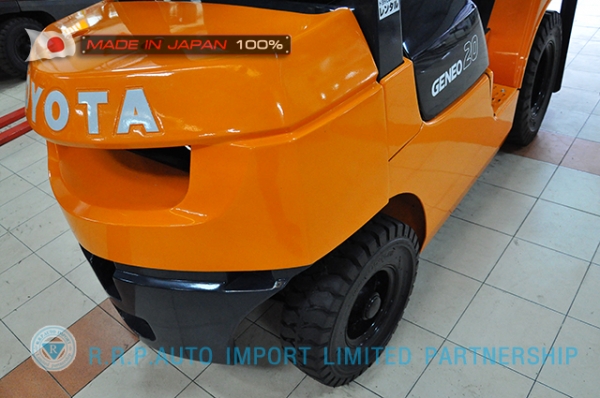 ขายรถโฟล์คลิฟท์มือสอง TOYOTA รุ่น 7FG20-21270 นำเข้าจากประเทศญี่ปุ่น 100\% ไม่เคยใช้งานในไทย