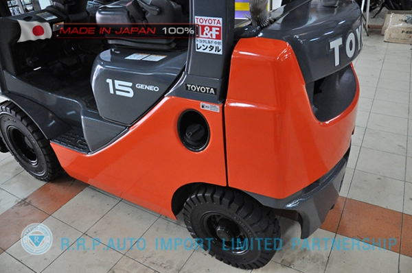 ขายรถโฟล์คลิฟท์มือสอง TOYOTA รุ่น 8FD15-33144 นำเข้าจากประเทศญี่ปุ่น 100\% ไม่เคยใช้งานในไทย