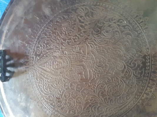 ถาดทองเหลือง ลายเทพพนม 16 นิ้ว สภาพสวยๆ เหมาะสะสม ด่วนๆๆ ใบละ 1,900