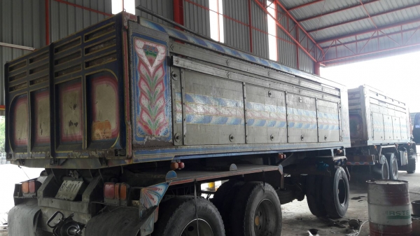 พ่วง 22 ล้อ ISUZU FXZ270 EURO2 เครื่องดำ กระบะอลูมิเนียม ดั๊ม หิน ทราย แม่-ลูกปี 47 ตัวลูก 3 คานยัด 