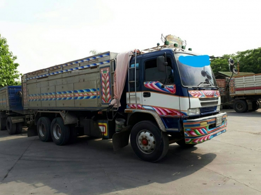 พ่วง 22 ล้อ ISUZU FXZ270 EURO2 เครื่องดำ กระบะอลูมิเนียม ดั๊ม หิน ทราย แม่-ลูกปี 47 ตัวลูก 3 คานยัด 