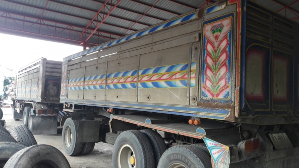 พ่วง 22 ล้อ ISUZU FXZ270 EURO2 เครื่องดำ กระบะอลูมิเนียม ดั๊ม หิน ทราย แม่-ลูกปี 47 ตัวลูก 3 คานยัด 