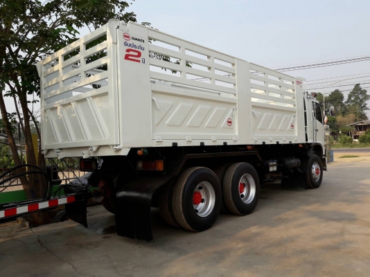 ขายรถพ่วง Hino เครื่อง 344 แรง ปี 57 ดัมพ์สามมิตรแม่ลูก ลูก 3 เพลาแท้