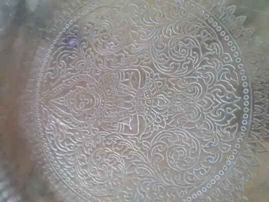 ถาดทองเหลือง 16 นิ้ว ลายเทพพนม สวยๆ งานเก่า ใบละ 1,900