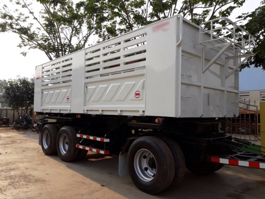 ขายรถพ่วง Hino เครื่อง 344 แรง ปี 57 ดัมพ์สามมิตรแม่ลูก ลูก 3 เพลาแท้
