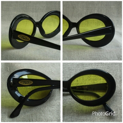 แว่นตาอเมริกันบุปผาชน ยุค &#039;80s  โมเดล &#039;เคิร์ท โคเบน&#039;  Vintage BLACK FLYS handmade in USA