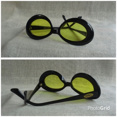 แว่นตาอเมริกันบุปผาชน ยุค &#039;80s  โมเดล &#039;เคิร์ท โคเบน&#039;  Vintage BLACK FLYS handmade in USA