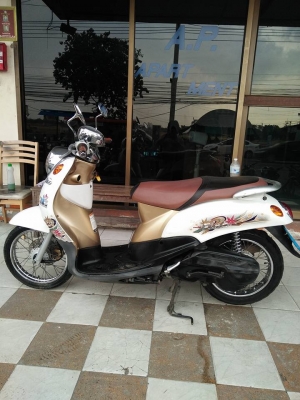 Yamaha Fino สีขาวพรีเมี่ยม ปี 2554 ขับนิ่มมากๆ ราคาถูก