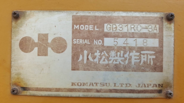 ขาย รถเกรด KOMATSU GD31RC-3A รถใช้งานได้ดีทุกระบบ เอกสารใบซื้อขาย ราคาต่อรองได้ครับ
