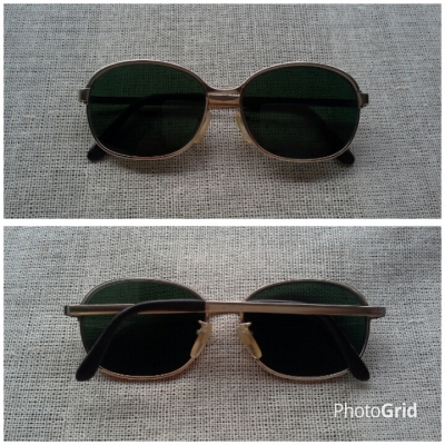 แว่นตาอิตาเลียนโกลด์ฟิลด์ ยุค &#039;60s  โมเดลยุคแรกของโบรว์ไลน์ &#039;คิ้วทอง&#039;  Vintage ORO OCCHIALI handmade in Italy  14 K