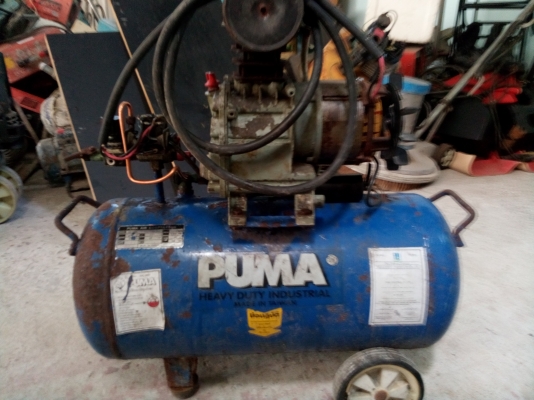 ปั้มลมPUMAมือสองสภาพพร้อมใช้แต่ไม่มีฝาครอบ