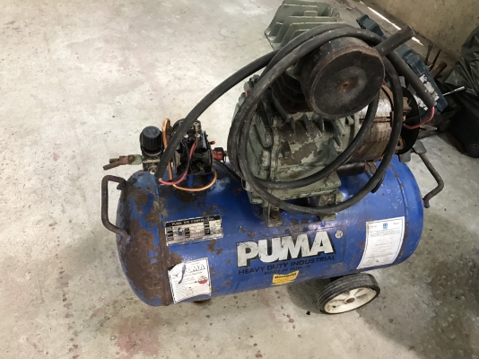 ปั้มลมPUMAมือสองสภาพพร้อมใช้แต่ไม่มีฝาครอบ