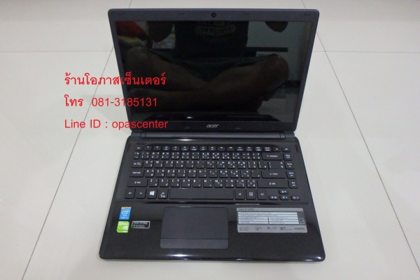 โน้ตบุ๊ค Acer รุ่น E1-470PG Core i3-3217U จอสัมผัส Ram4G HDD500GB การ์ดจอ 720M สีดำ ที่ชาร์ท กระเป๋า