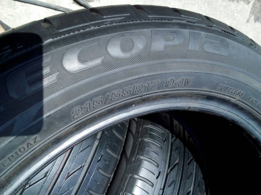 215/55R17 BRIDGESTONE ECOPIA P100A ปี13 ชุด 4 เส้น tel.063-286-3551 ,081-427-3941 215/55R17 BRIDGESTONE ECOPIA P100A ปี13 ชุด 4 เส้น tel.063-286-3551 ,081-427-3941