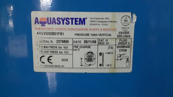 ลดราคาไม่มีที่เก็บ ถังยังใหม่ 500 ลิตร AQUASYSTEM VAV500