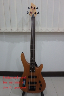 เบสไฟฟ้า 4 สาย ขนาด 41 นิ้ว ยี่ห้อ Stagg สีไม้ขัดด้าน ทรง Fusion มือสอง สภาพดี