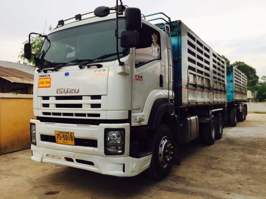 ISUZU 360 แรง ปี 57 ดัมพ์แม่ลูก ลูก 3 เพลา ไมล์แสนห้า